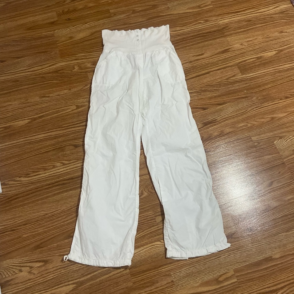 Kids White High-Waisted Pants